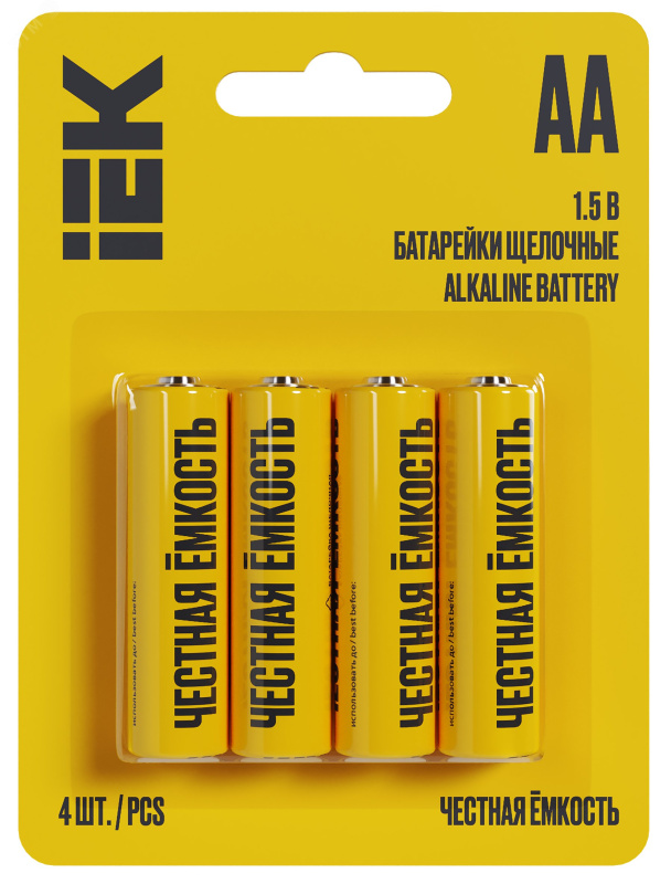 Элемент питания Alkaline Optima АА/LR06 (упак.4шт) IEK выписывать кратно упак. цена за упак.