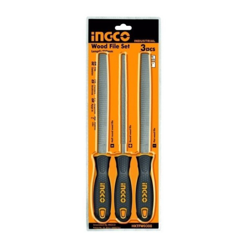 Набор рашпилей 3 предмета 200 мм INGCO HKTFW0308 INDUSTRIAL