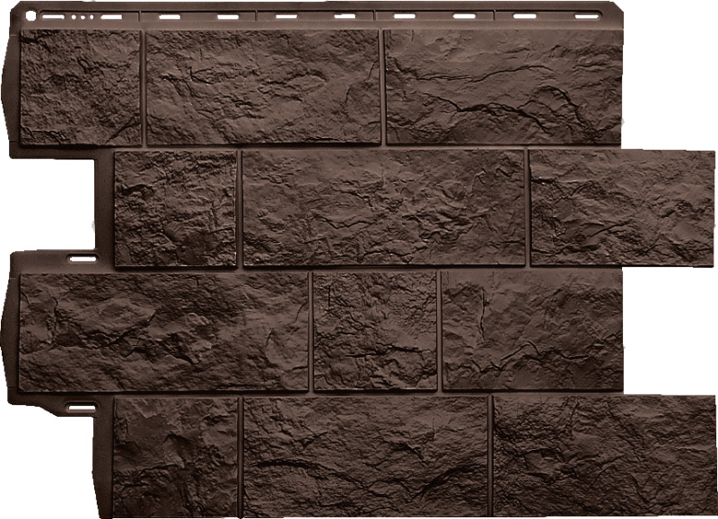 Фасадная панель Туф (коричневый) ЭКО 0,68*0,56м (16)