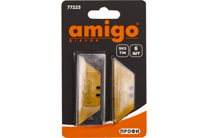 Лезвия для ножа Amigo Grande трапециевидные TIN 6 шт