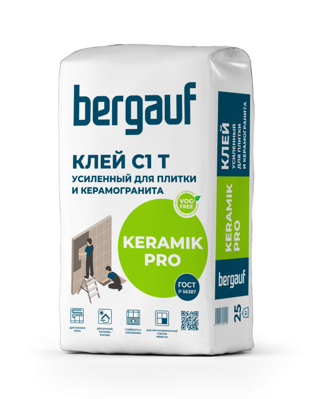 Bergauf Keramik Pro С1 Клей усиленный для керамической плитки, 25 кг (56)