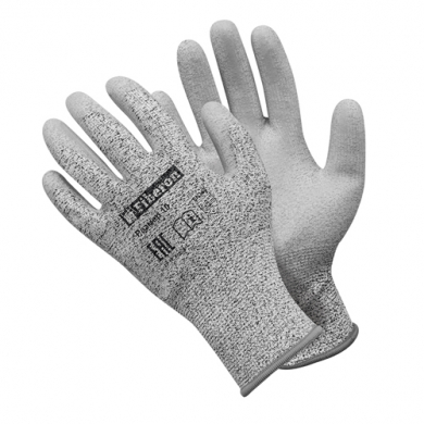 Перчатки со стекловолокном, полиуретановое покрытие,"Защита от порезов", 10(XL)//Fiberon