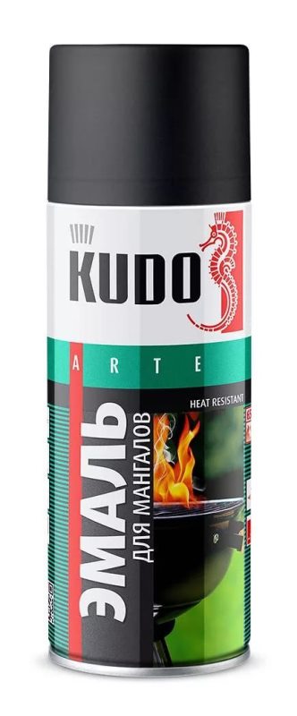Эмаль термостойкая для мангалов KUDO KU-5122 чёрная (+800°С) (12)