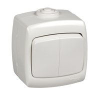 Выключатель ОП 2-кл. IP44 «РОНДО IP44» Белый (упак.60) VA56-225B-BI