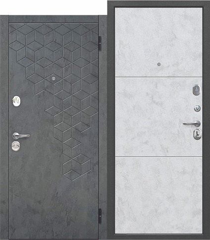 Дверь мет. Феникс Бетон  Снежный  (960 мм) правая/ФТ