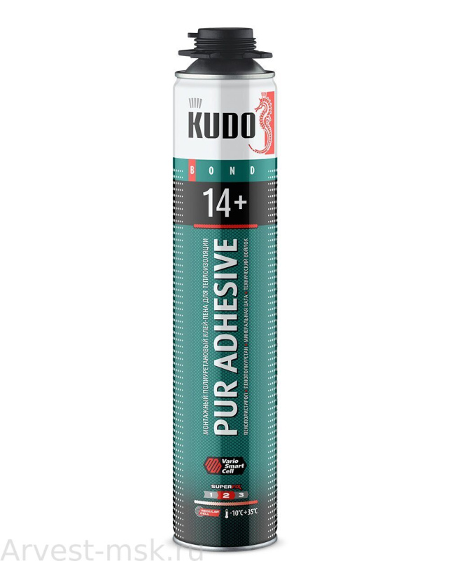 Клей-пена KUDO PROF 14+ для теплоизоляционных плит всесезонный (-10°С) (12)