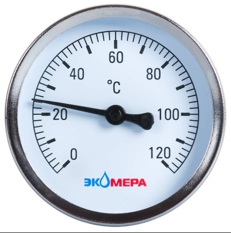Термометр биметаллический  ЭКОМЕРА БТ-1-63, 0-120С, накладной