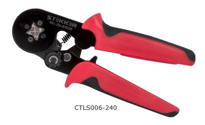 Клещи обжимные  STEKKER CTLS006-240 для обжима наконечников d0,25-10мм, красный