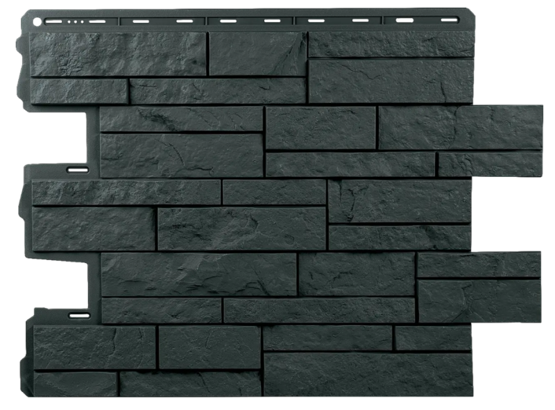 Фасадная панель камень Шотландия (графит) 0,68*0,56м (16шт)