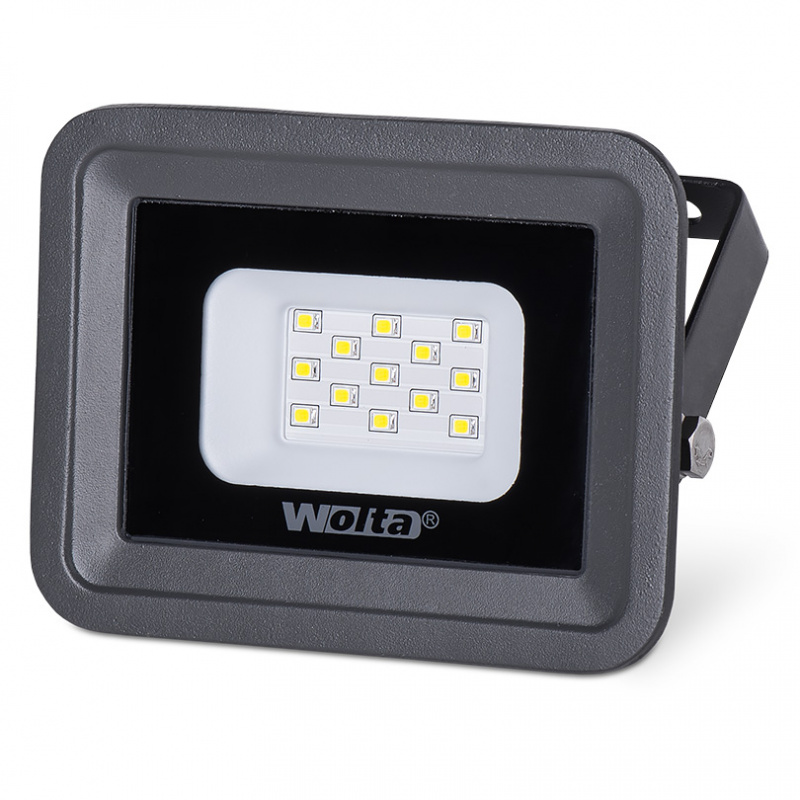 Прожектор светодиодный 10Вт 5500К WFL-10W/06 SMD черный IP65 WOLTA
