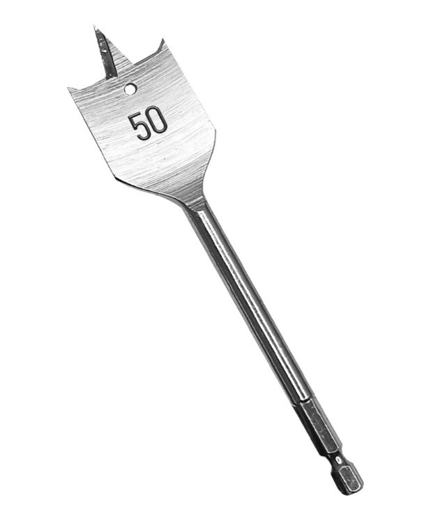 Сверло перовое по дереву 50*152 мм 6 гранный хвостовик VERTEXTOOLS