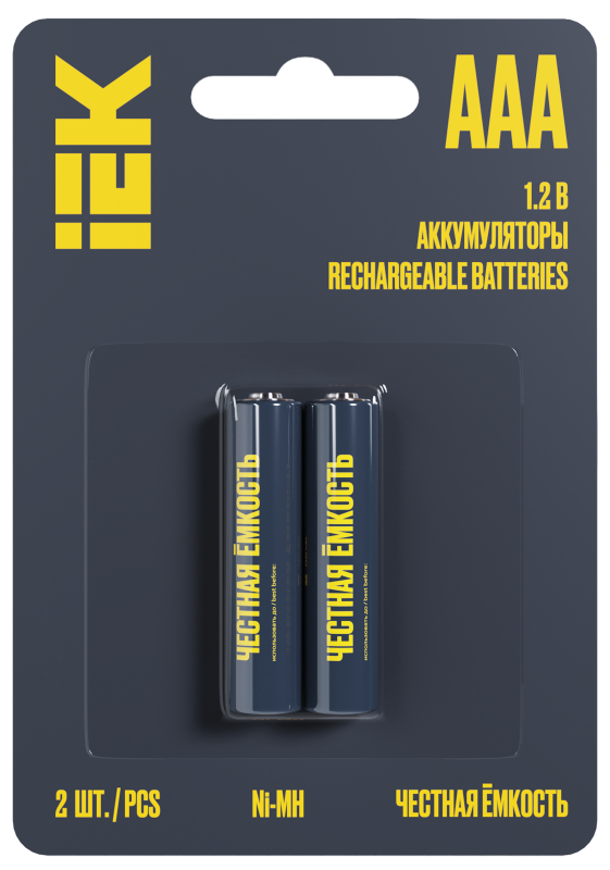 Аккумулятор AAA 1100мАч GREEN Ni-MH (упак.2шт) IEK выписывать кратно упак. цена за упак. (160/10/2)