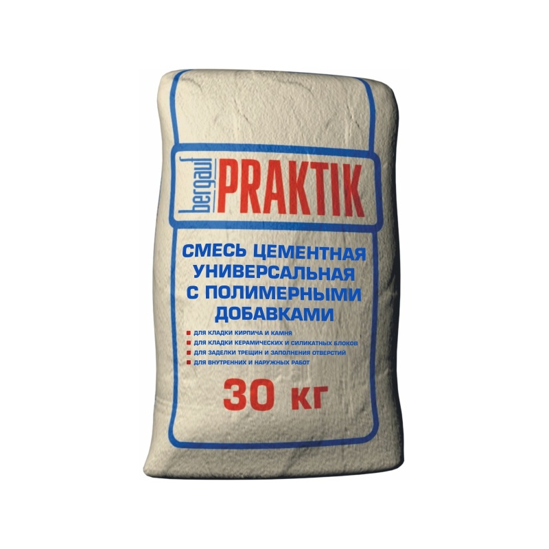 Bergauf Praktik Цементная универсальная смесь с полим. добавками 30 кг(кладочная)(48)