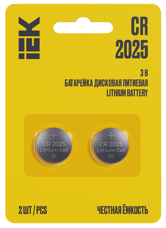Элемент питания Optima CR2025 (упак.2шт) IEK выписывать кратно упак. цена за упак. (400/20/2)