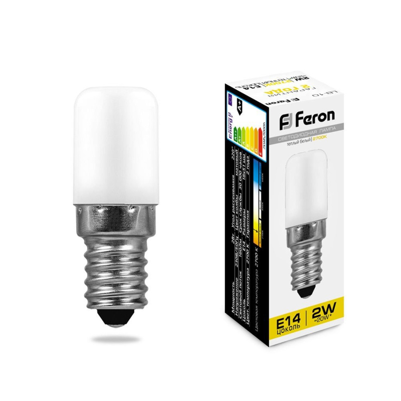 Лампа светодиодная, (2W) 230V E14 2700K, LB-10 (для холодильника)