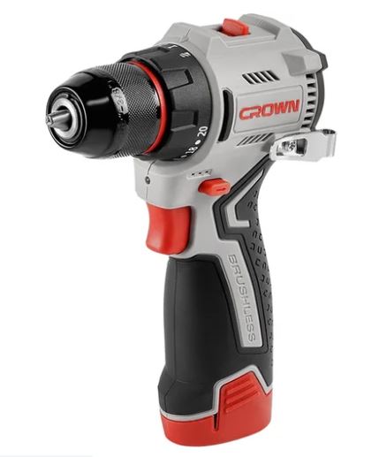 Дрель-шуруповерт CROWN CT21129HMX-2 BMC аккумуляторная 12В, 2*2,0Ач