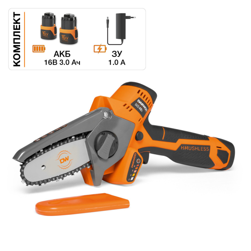 Пила цепная аккумуляторная DAEWOO DACS 416Li SET 16В