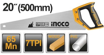 Ножовка по дереву 500 мм, 7tpi //HHAS08500//INGCO