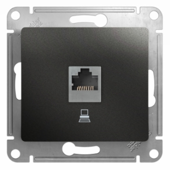 Механизм Розетки комп. 1-мест. RJ45 кат.5е антрацит "GLOSSA" (упак.20) GSL000781K Механизм Розетки комп. 1-мест. RJ45 кат.5е антрацит "GLOSSA" (упак.20) GSL000781K