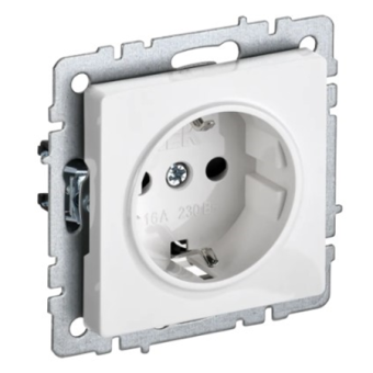 Механизм Розетки СП с з/к/ш 16А РС14-1-0-БрБ бел. BRITE  IEK (упак.100/10)