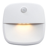 Светильник с датчиком движения 3LED 0,5W (3хААА в комплект не входят) 3м , IP20, 75*75*27mm, квадрат