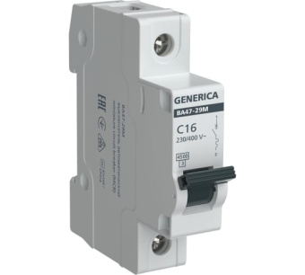 Авт. выкл. ВА47-29М 1P 16А 4,5кА C GENERICA