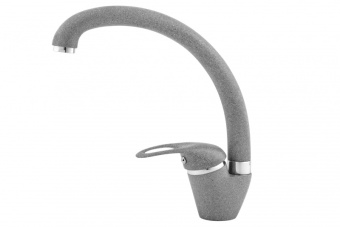 Смеситель для кухни Однорыч. высокий излив (утка) карт.40мм ТЕМНО-СЕРЫЙ (латунь) RUSANT PC-К 33-03