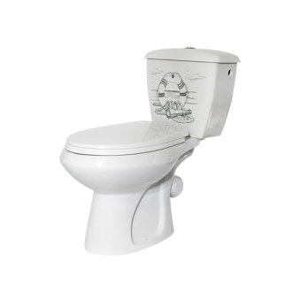 Унитаз-компакт  "ОК" белый косой выпуск Элисса декор Спас. круг Стандарт смыв круговой антивплеск