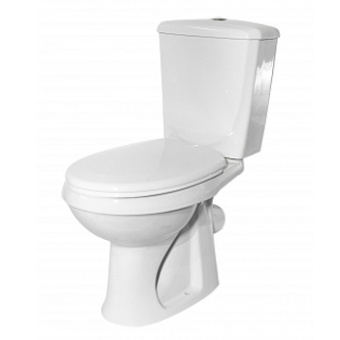 Унитаз-компакт  "ОК" белый косой выпуск Элисса Стандарт смыв щелевой, антивсплеск