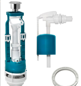 Арматура д/бачка кнопка метализ. бок.подводка Инкоэр