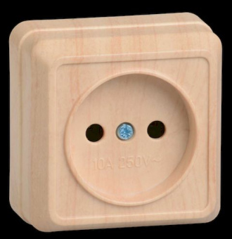 РС20-2-ОС Розетка 1местн. без з/к 10А откр.уст. ОКТАВА (сосна) (упак.432/36)