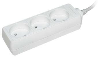 Удлинитель быт. 3 места/5метров 2000Вт 10А/250В (ПВС 2х0.75мм2) У3 ИЭК (упак.48/12)
