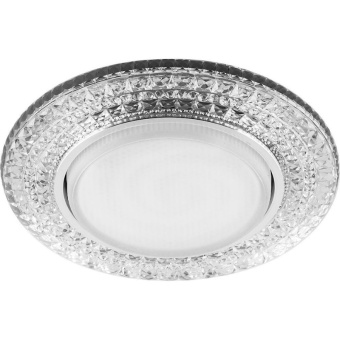 Светильник встр. со светодиод.подсв.20LED*2835 SMD 4000K,15W GX53,без лампы,прозр,хром,CD4023