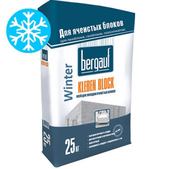 Клей для укладки ячеистых блоков Bergauf Kleben Block ЗИМА, 25