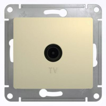 Механизм Розетки TV одиночная 1DB, СП 1-мест. бежевый "GLOSSA" (упак.10) GSL000291