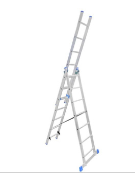 Лестница алюминиевая трехсекционная LadderBel 7 ступеней LS307