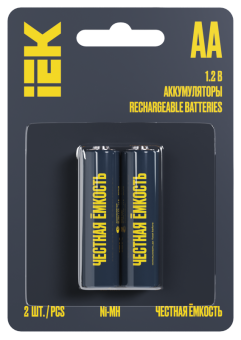 Аккумулятор AA 2700мАч GREEN Ni-MH (упак.2шт) IEK выписывать кратно упаковке, цена за уп. (120/10/2)