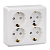 Розетка ОП 4-мест. з/к со шторками ЭТЮД PA16-208B (упак 5шт)