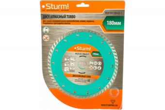 Диск алмазный турбо 180 мм сухой рез кирпич бетон клинкер STURM 9020-04-180*22-Т
