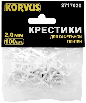 Крест для кафеля 2,0 мм 100 шт пакет Крест для кафеля 2,0 мм 100 шт пакет