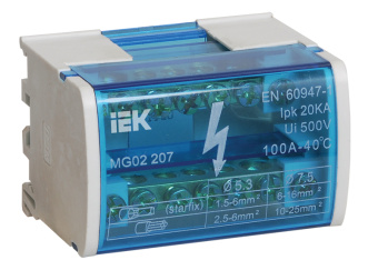 Шины на DIN-рейку в корпусе (кросс-модуль) L+PEN 2х7 ИЭК (упак.50/10)