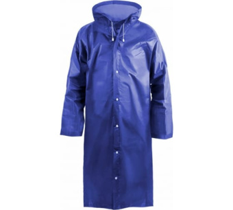 Плащ-дождевик на кнопках с капюшоном синий EVA Komfi 50