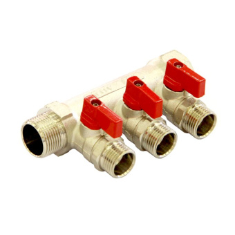 Коллектор резьбовой с шар. кранами FM 3/4"x3/4x1/2х3 (HLV)