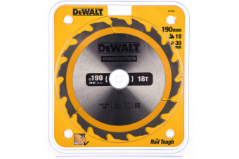 Диск пильный по дереву 190*30*18T DEWALT CONSTRUCT