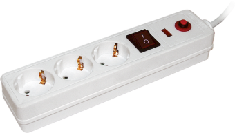 Сетевой фильтр 3 места/1,5 метра з/к с выкл.  (ПВС 3х1) СФ-03К ИЭК (упак.24/6)