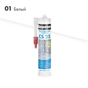 Силиконовая затирка-герметик Церезит CS 25 белая, 280 мл