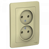 Розетка СП 2-мест. без з/к без з/шт, 16А, 250В, бежевый BLANCA