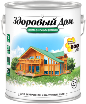 Деревозащитное средство Здоровый Дом еловая зелень 3 л