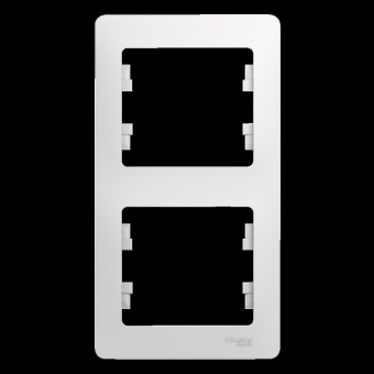 Рамка 2 пост вертик. белая "GLOSSA" (упак.30) GSL000106