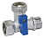 Кран  шаровой  трёхпроходной 1/2"х3/4"х1/2" в/н/н  флажок никель Aqualink (10/100)